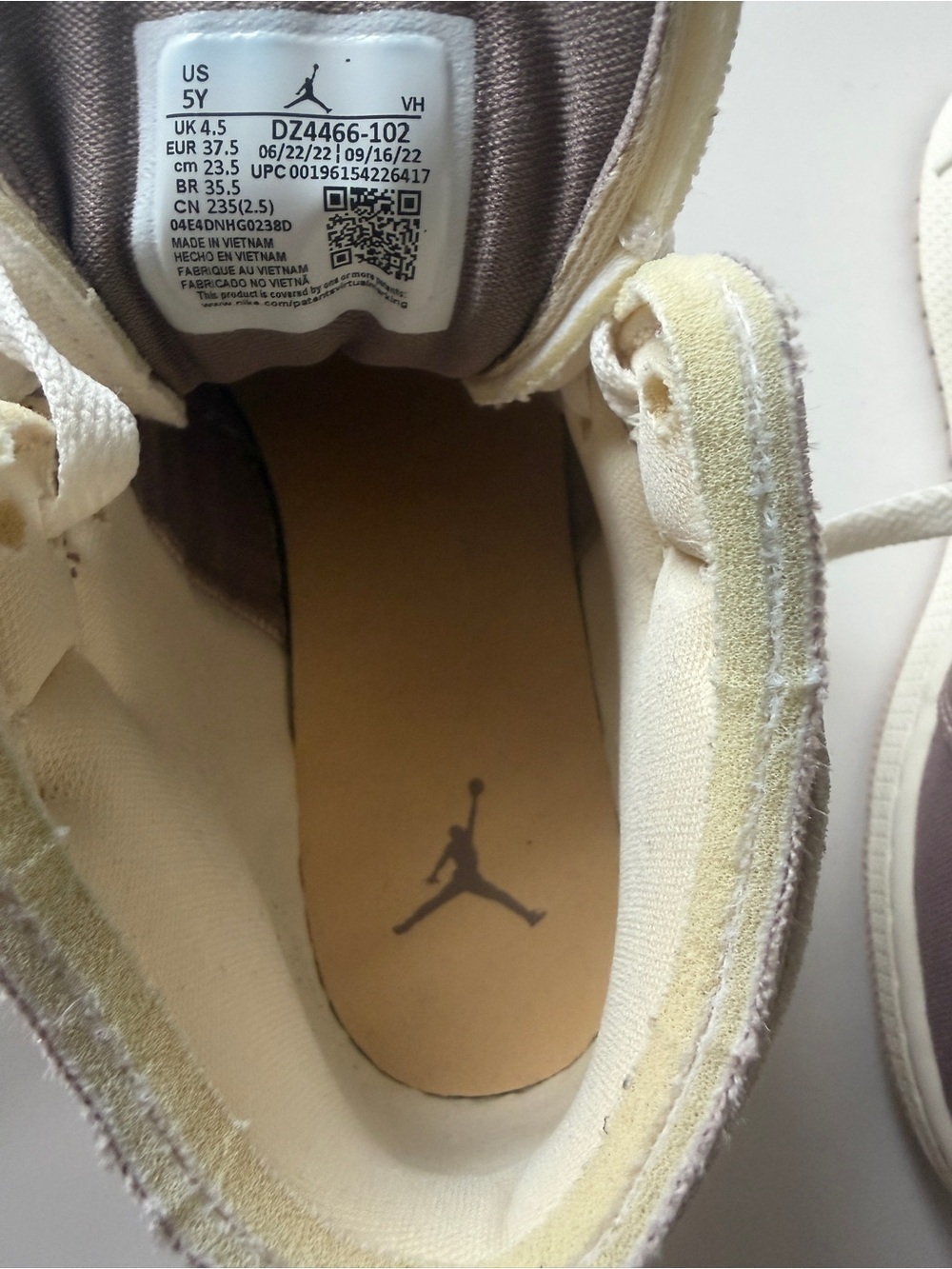 Air Jordan 1 Mid Se Craft Gs Inside Out Taupe Haze DZ4466-102 - Picture 7 of 12